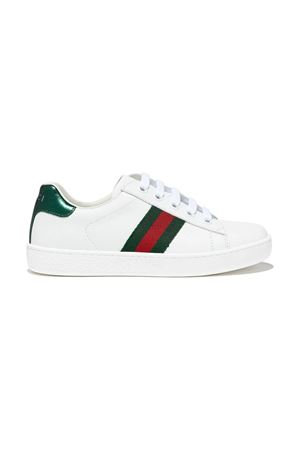 Sneakers in pelle bianco GUCCI KIDS | 433148CPWE09075